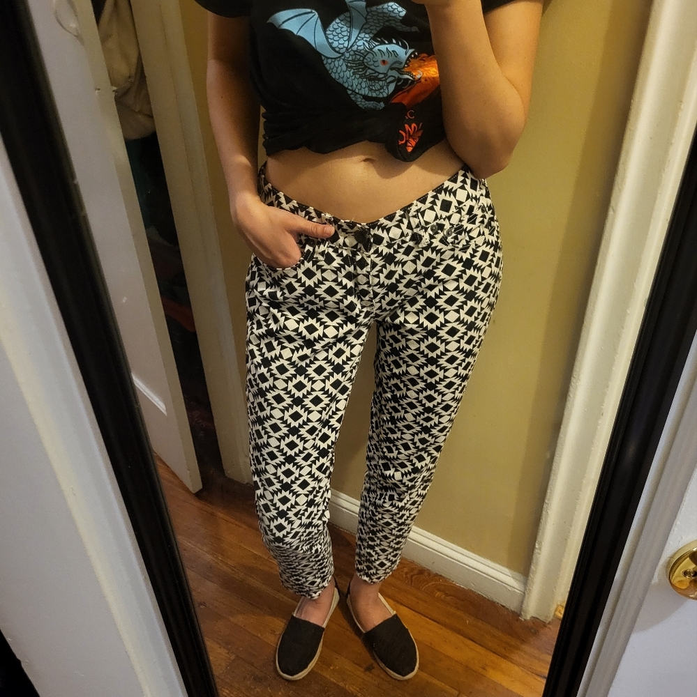 Black and White pattern J. Crew jeans